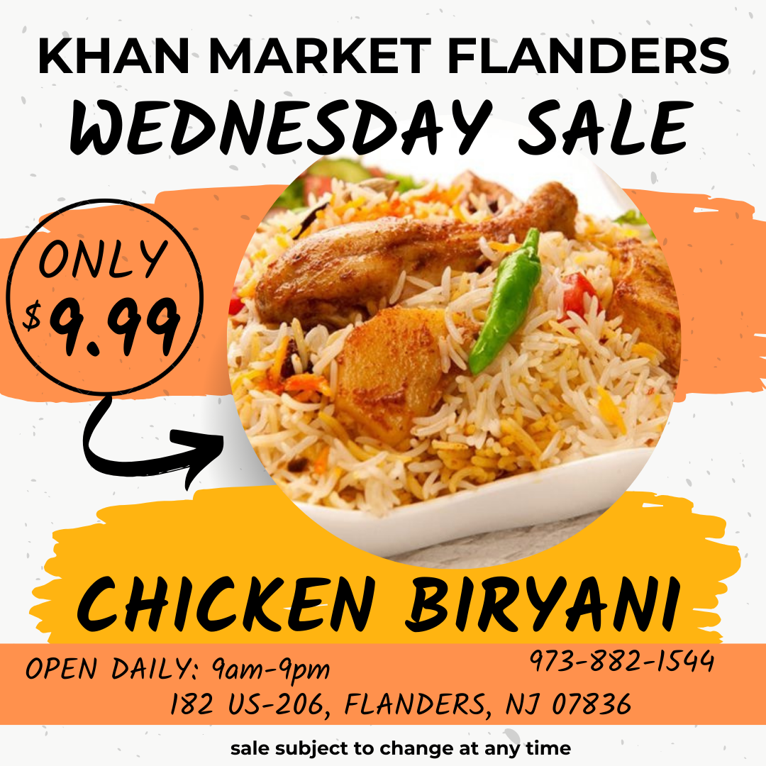 Chicken Biryani Only $9.99 Every Wednesday